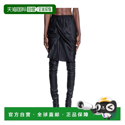 香港直邮RICK OWENS 女士半身裙 RP02E4347HSCH09 AW2025 黑色