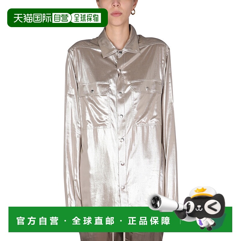 香港直邮rick owens 瑞克 欧文斯 女士 金属感质感衬衫 RP01B4240