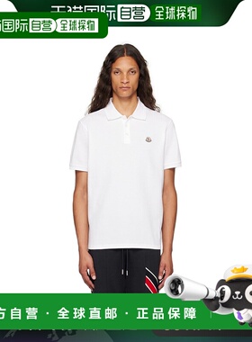 1h可退 香港直邮Moncler 盟可睐 男士 白色贴饰 Polo 衫 J20918A0