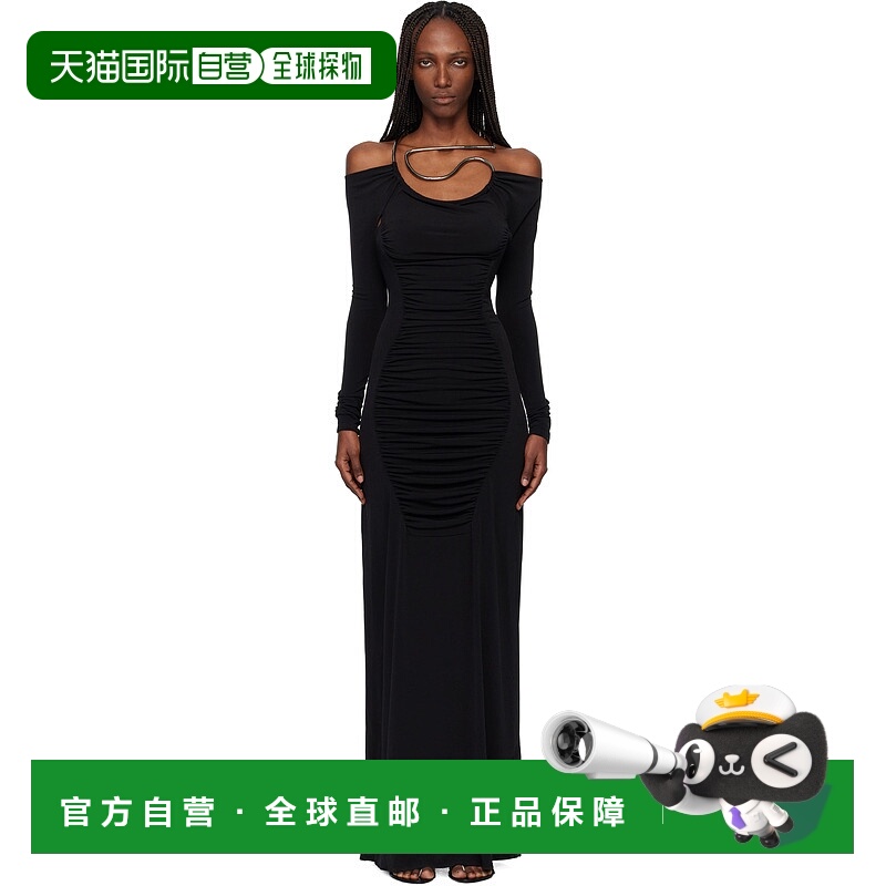 1h可退 香港直邮Coperni 女士 黑色 Cut-Out C-Logo 连衣裙 COPR2