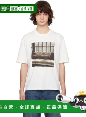 1h可退 香港直邮Jil Sander 吉尔 桑达 男士 灰白色印花 T 恤 J21