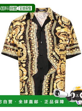 香港直邮Versace 巴洛克印花男装衬衫 10039261A11896范思哲短袖