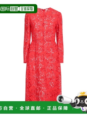 1h可退 香港直邮valentino 华伦天奴 女士 中长连衣裙 red红色 舒