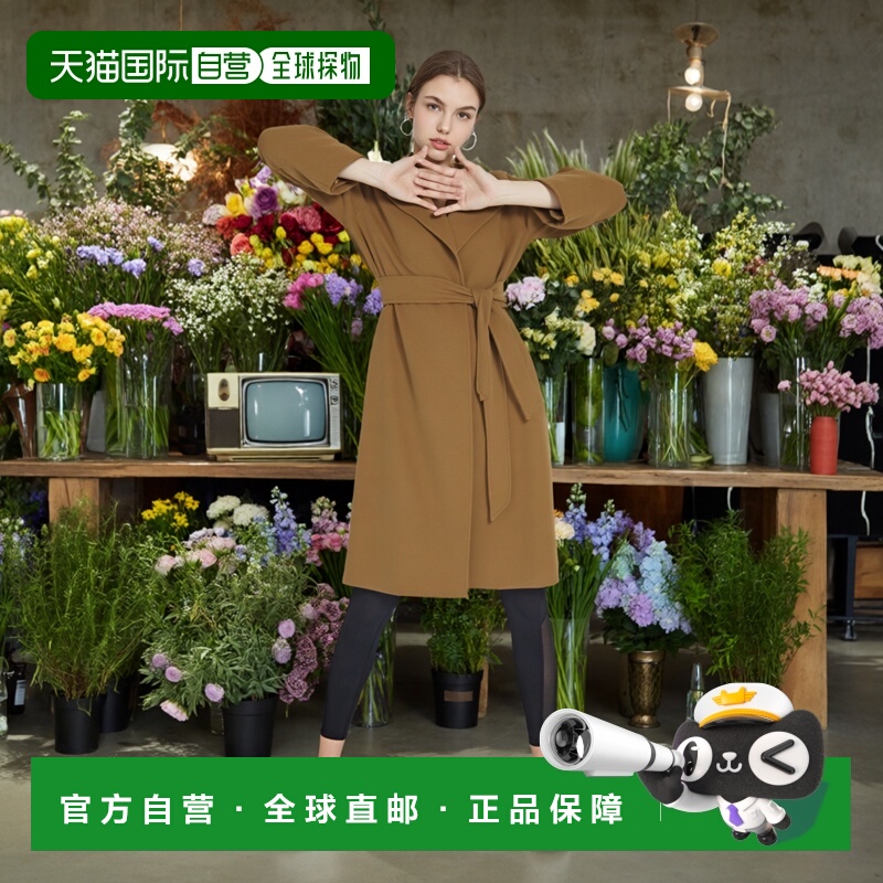 1h可退 香港直邮MaxMara 麦斯玛拉 女士 CLES 羊毛羊绒真丝大衣 2