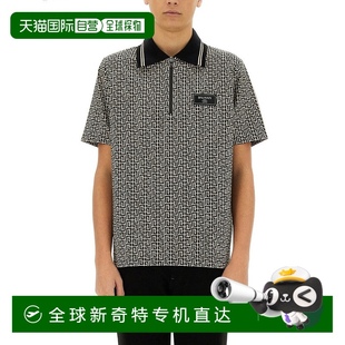 Polo衫 香港直邮Balmain 短袖 巴尔曼 EH1GC027BC90半拉链 男士