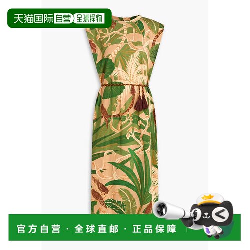 1h可退 香港直邮FARM RIO 女士 印花棉针织中长连衣裙 332214TROP