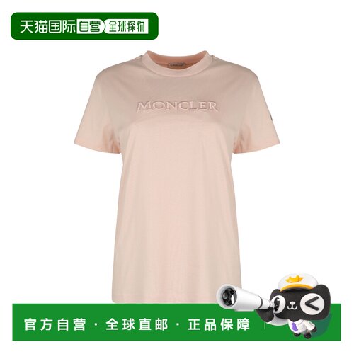 香港直邮MONCLER 女士T恤 K20938C0001289AUO519 CO 粉红色