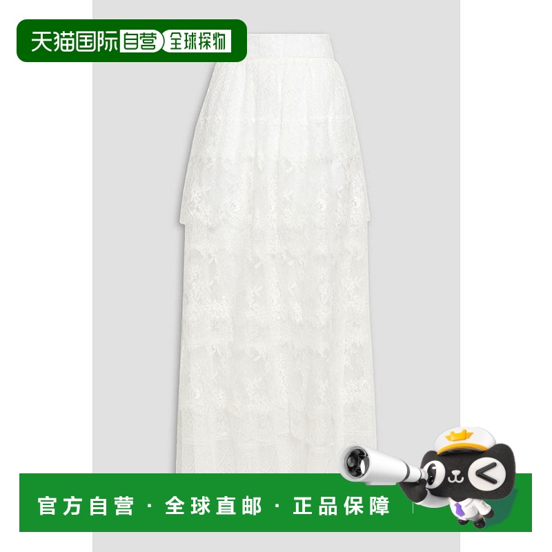 香港直邮valentino 华伦天奴 女士 层叠蕾丝长款半身裙 KB0RA1G01