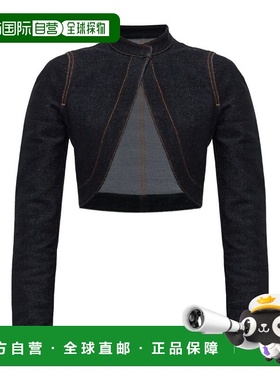 1h可退 香港直邮alaia 女士 牛仔針織短版夾克 AA9V1174K131B