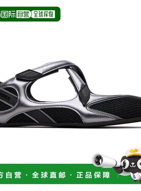 香港直邮The Attico 女士 黑色 & 银色 Floor 01 芭蕾鞋 250WSH00