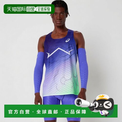 自营欧洲直邮ASICS亚瑟士 Metaspeed男士蓝色聚酯纤维跑步背心
