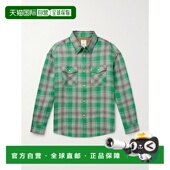 香港直邮Visvim 0124 格纹羊毛亚麻混纺法兰绒衬衫 维斯维木 男士