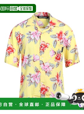 1h可退 香港直邮Palm Angels 棕榈天使 男士 花纹衬衫 yellow黄色