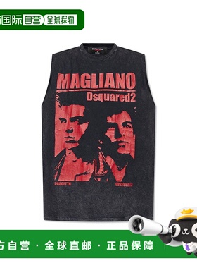 香港直邮Dsquared2 二次方 男士 X Magliano 圖案印花背心 S71GD1