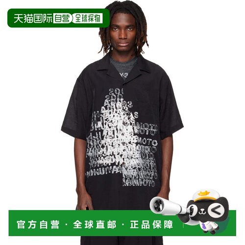 1h可退 香港直邮Y-3 男士 黑色 Placed Graphic Short Sleeve Lon