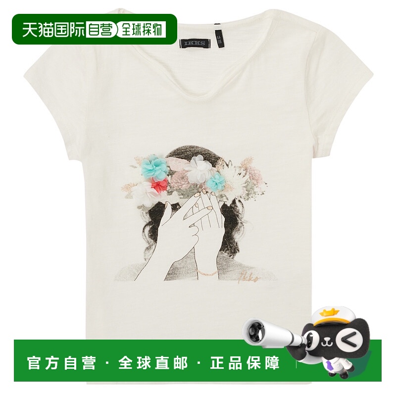 欧洲直邮IKKS  ECLISPA 女童服装短袖T恤 XU10062-19-C