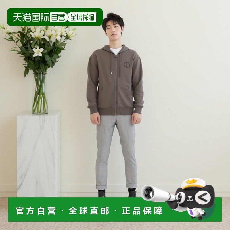 香港直邮Dunhill 登喜路 男士 连帽卫衣 grey灰色 舒适时尚运动衫