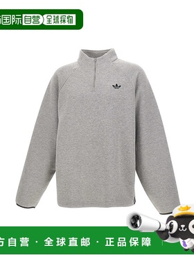 香港直邮adidas 阿迪达斯 男士 灰色毛线衫 JX1508GREY半拉链