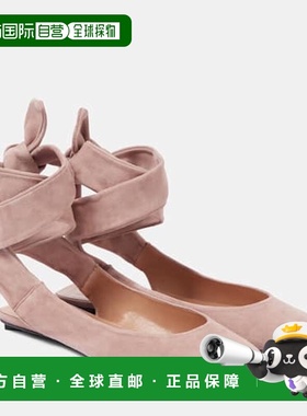 1h可退 香港直邮The Attico 女士 Cloe 绒面革芭蕾舞鞋 pink粉色