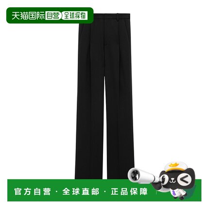 香港直邮Saint Laurent 腰带环休闲裤阔腿裤 813972Y7E63新款