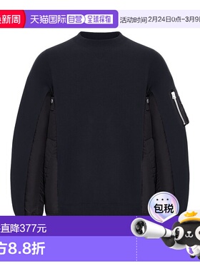 1h可退 香港直邮Sacai 男士 圓領衛衣 SCM326 black黑色 舒适时尚