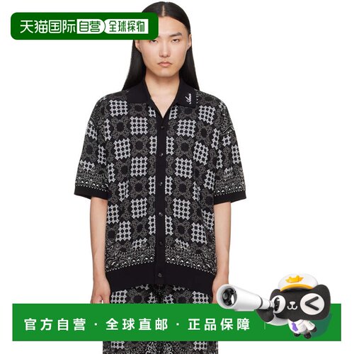 香港直邮AMIRI 男士 黑色 MA Quad Check Mesh Knit 衬衫 AMTOKN1