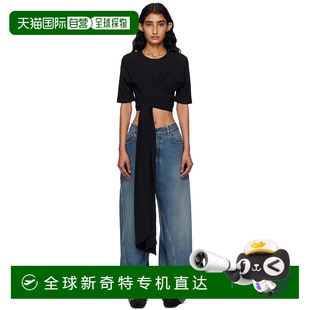 AA9H1250W071B 1h可退 香港直邮Alaia 女士 黑色系带上装