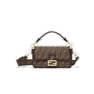 香港直发FENDI芬迪女士FF图案翻盖手提包时尚百搭8BR600A6V5中号