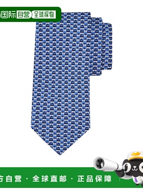 香港直邮Salvatore Ferragamo Gancini 双色印花真丝领带 351313