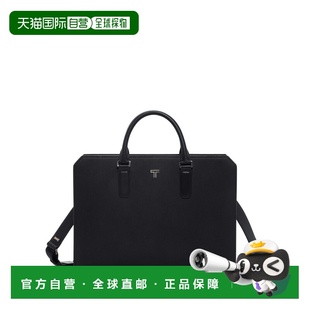 自营欧洲直邮Tumi途明 Turin男士黑色皮革行李固定带公文包