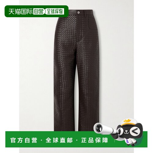 Bottega Veneta 葆蝶家 女士 编织皮革直筒裤 854664V6AR