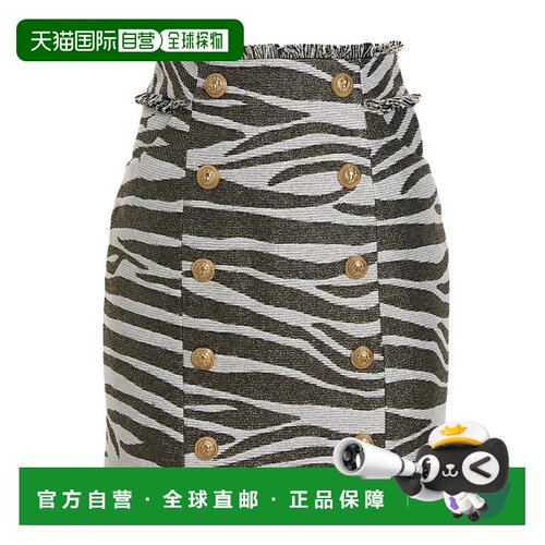 香港直邮Balmain 徽标半身裙 AF1LB815VC80包臀裙