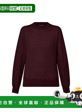 自营1h可退 欧洲直邮LV路易威登 Mahina系列女士酒红色羊毛老花图