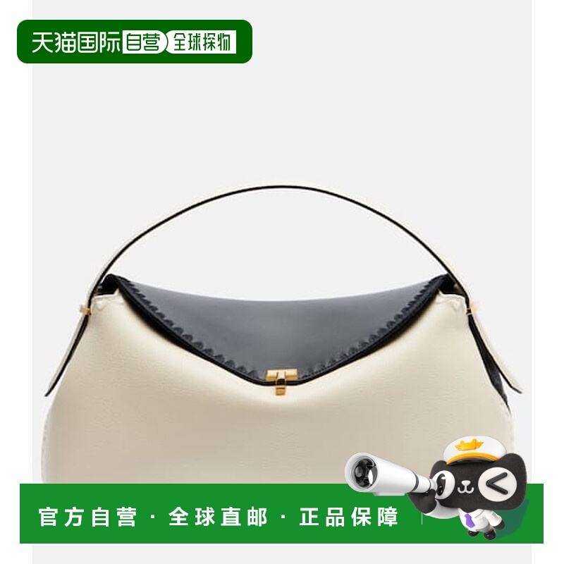 香港直邮toteme 女士 T-Lock 刺绣皮革手提包 black黑色 舒适时尚