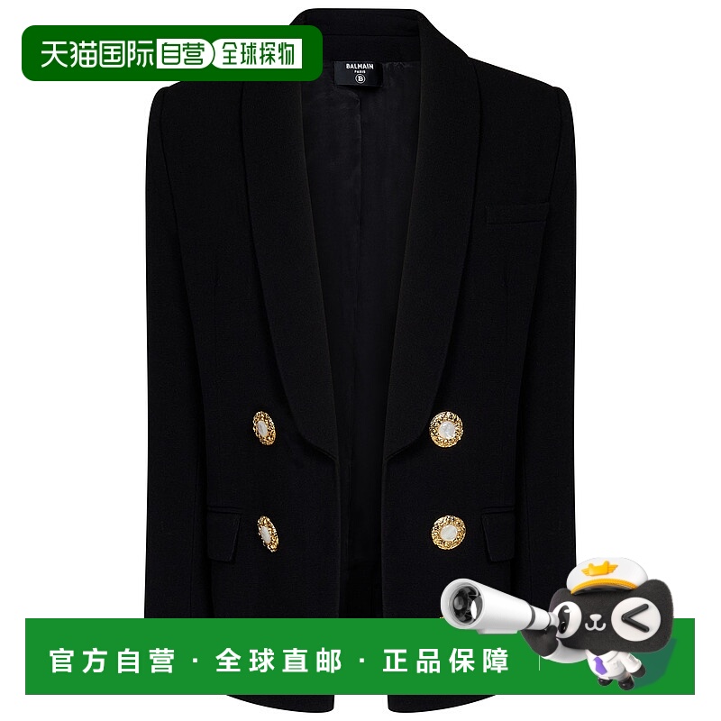 1h可退 香港直邮Balmain 巴尔曼 女士 绉纱西装外套 BF0SG093WB86