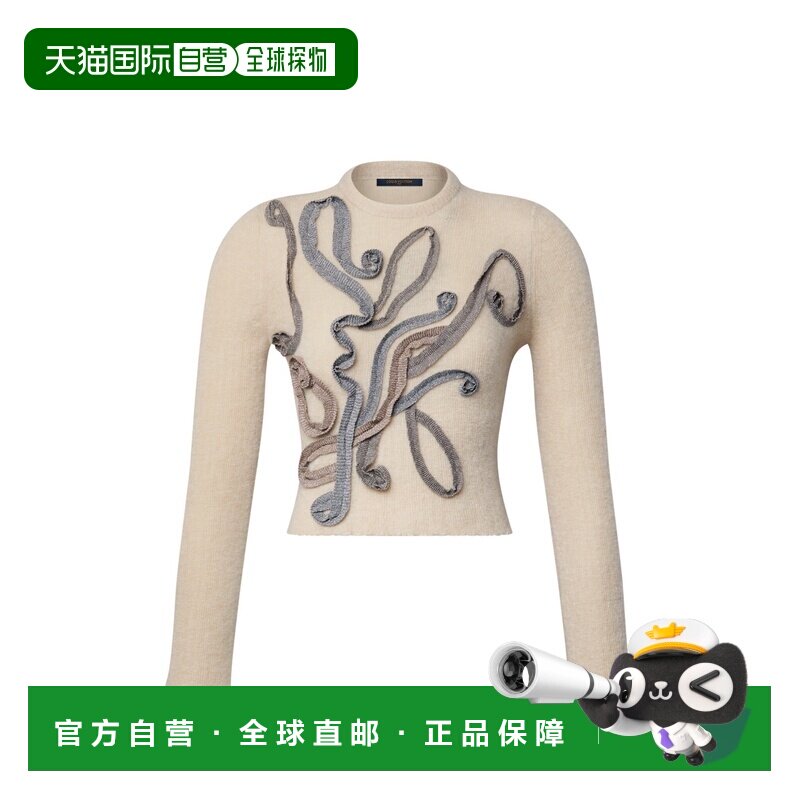 自营欧洲直邮LV路易威登 女士多色马海毛圆领丝带针织衫毛衣