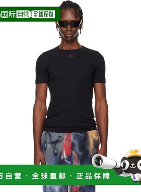1h可退 香港直邮Diesel 迪赛 男士 黑色 T-Ribber Dco T 恤 A2004
