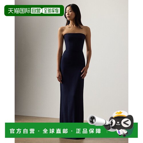 自营欧洲直邮Ralph Lauren拉夫劳伦 Shelly女士海军蓝丝绸卡迪晚