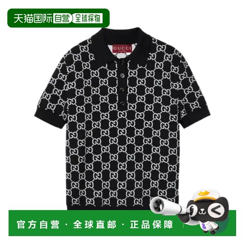 香港直邮Gucci GG 羊毛提花 POLO 衫 814273XKEJP短袖