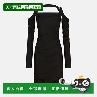 黑色粘胶纤维中长连衣裙 香港直邮The crêpe 女士 251WCW Attico