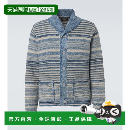 香港直邮ralph lauren rrl 拉夫 劳伦RRL 男士 条纹棉质亚麻针织