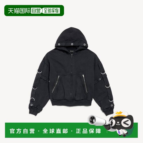 自营欧洲直邮Balenciaga巴黎世家 D-ring Cargo男士棉质拉链连帽