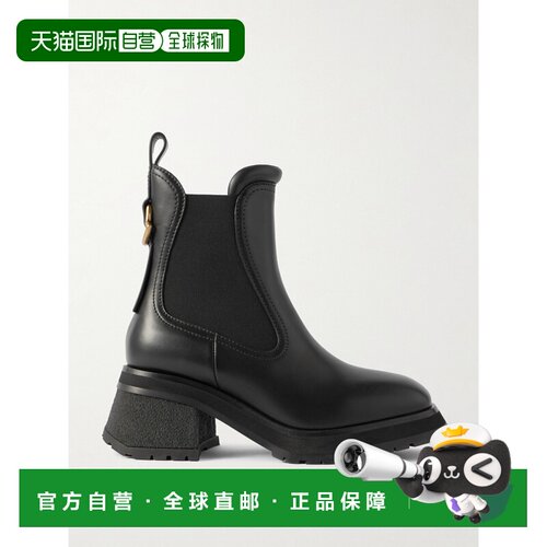 美国直邮Moncler 盟可睐 女士 Gigi 精饰皮质切尔西靴 09B4F00090