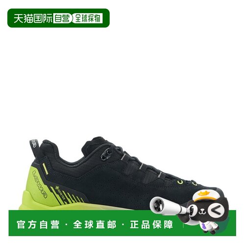 自营欧洲直邮LOWA Explorer GTX LO男士黑色/柠檬绿绒面革徒步鞋