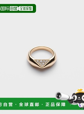 自营欧洲直邮Prada普拉达 Eternal Gold系列金色/白色黄金三角形