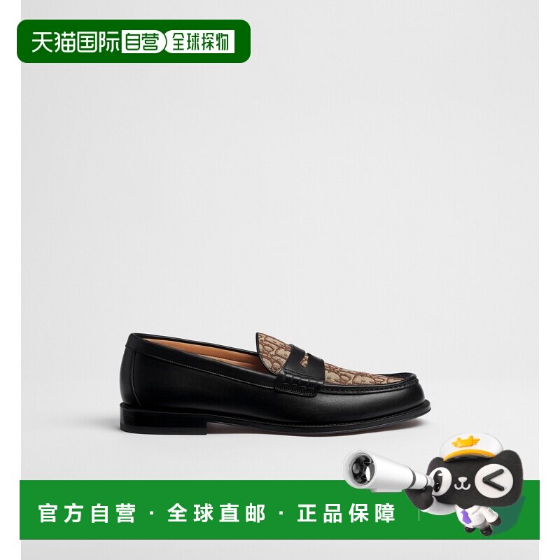 自营1h可退 欧洲直邮Dior迪奥 Granville男士黑色皮革/棕色 Obliq