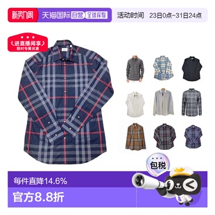 自营Burberry博柏利棉混纺格纹满印单排扣长袖 衬新年格子