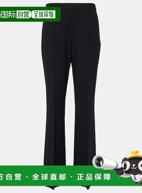 1h可退 香港直邮The Row 女士 Dina 羊毛混纺直筒长裤 black黑色