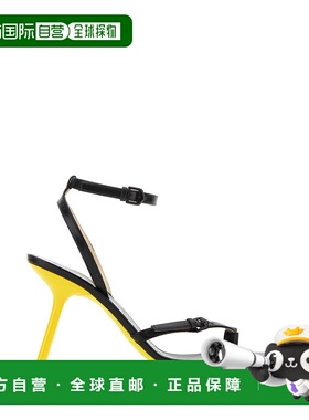 1h可退 香港直邮LOEWE 罗意威 女士 黑色皮质花瓣凉鞋 L814465X58