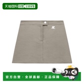 香港直邮Courreges 徽标半身裙 223CJU001VY0014包臀裙a字裙